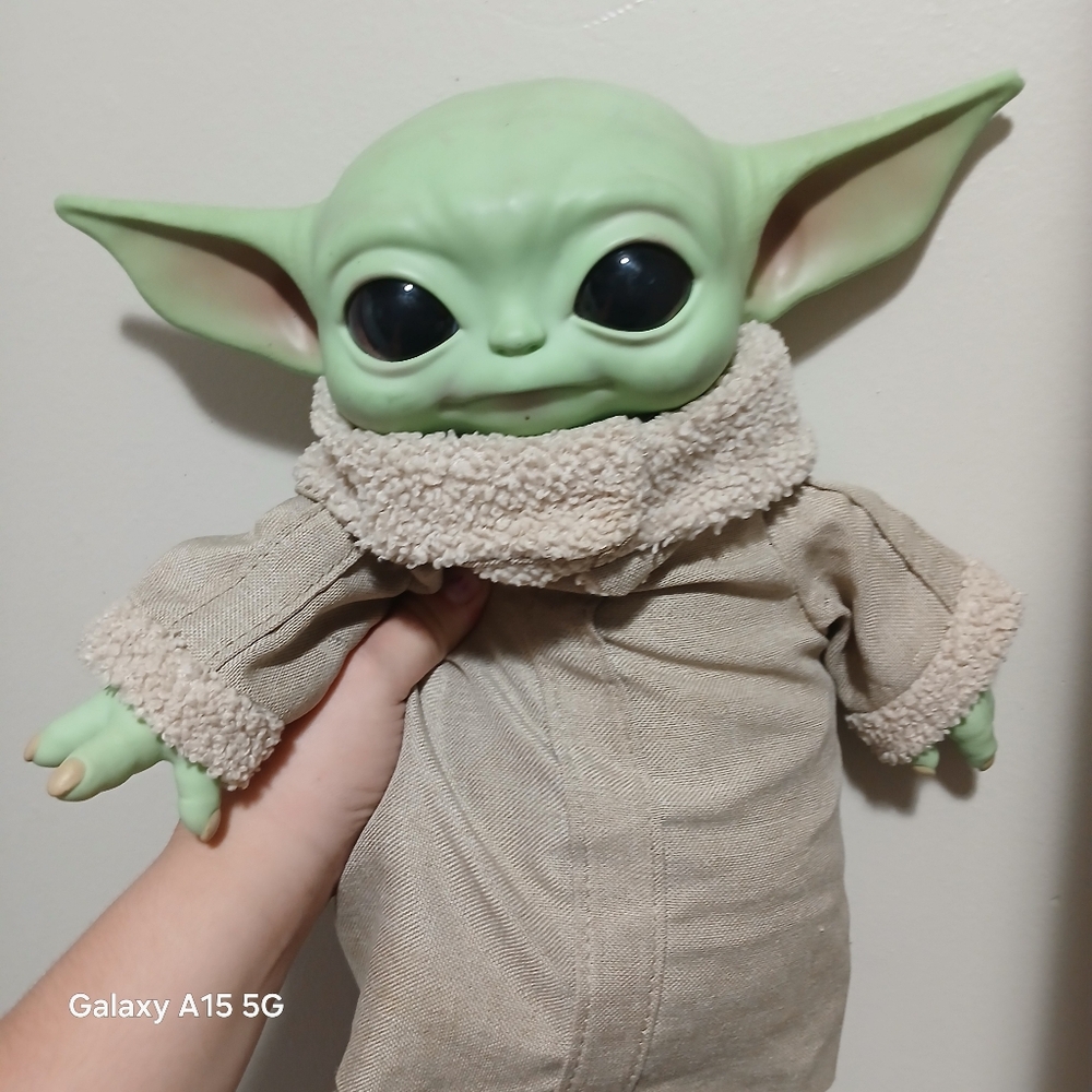 Green Baby Alien Plush Toy with Beige Outfit